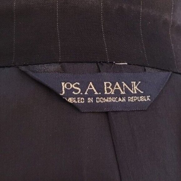 JOS A. BANK MEN'S 41L SPORT COAT BLACK WITH STRIPES TWO-BUTTON 100% WOOL B521 - Picture 4 of 9